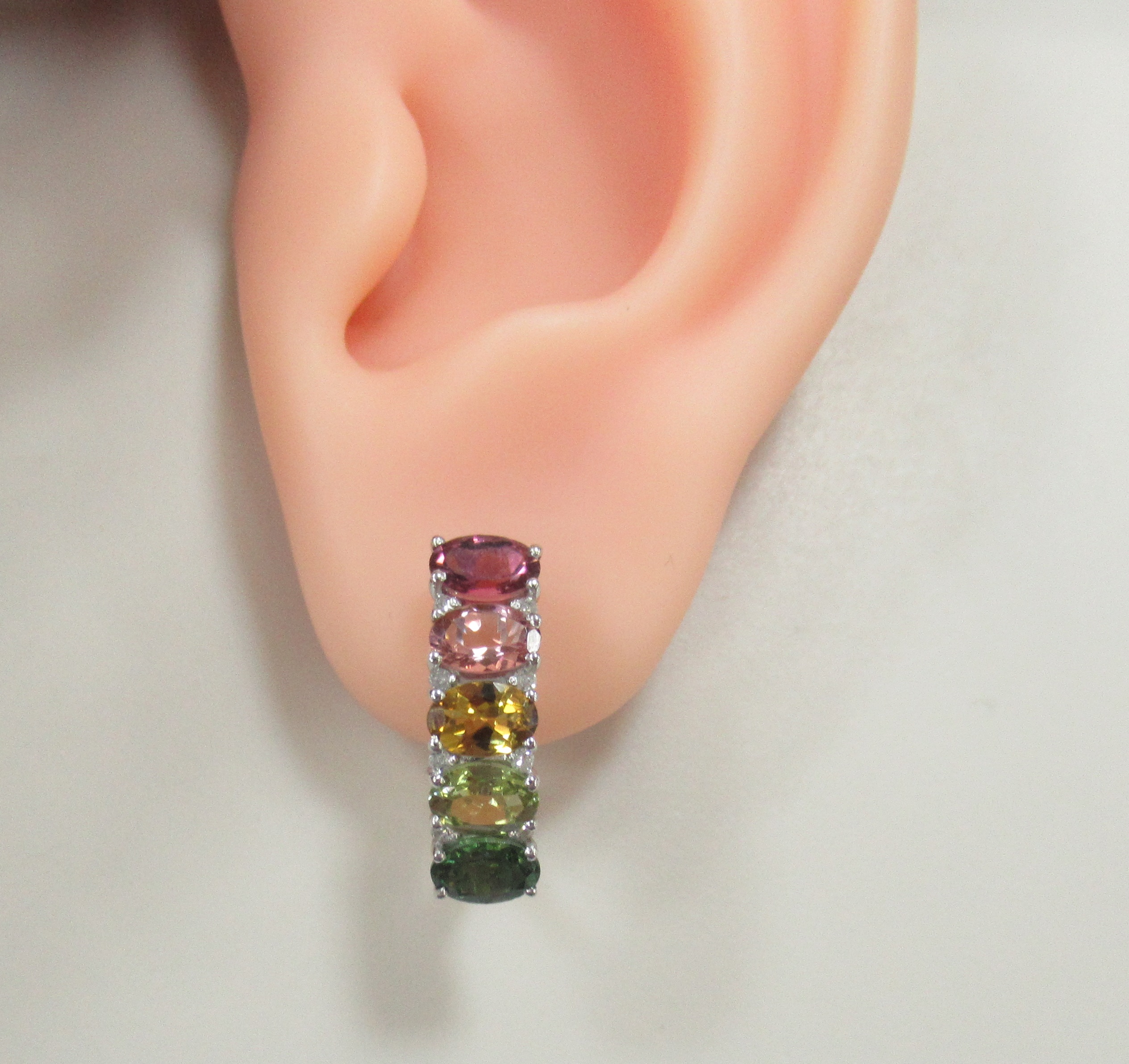 Серьги из белого золота с турмалинами